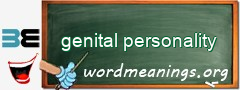 WordMeaning blackboard for genital personality